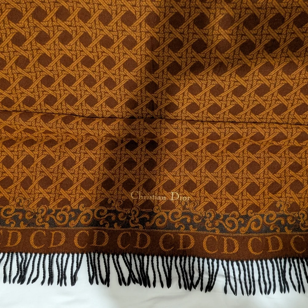 Dior Shawl/Scarf in Rich Brown and Black
